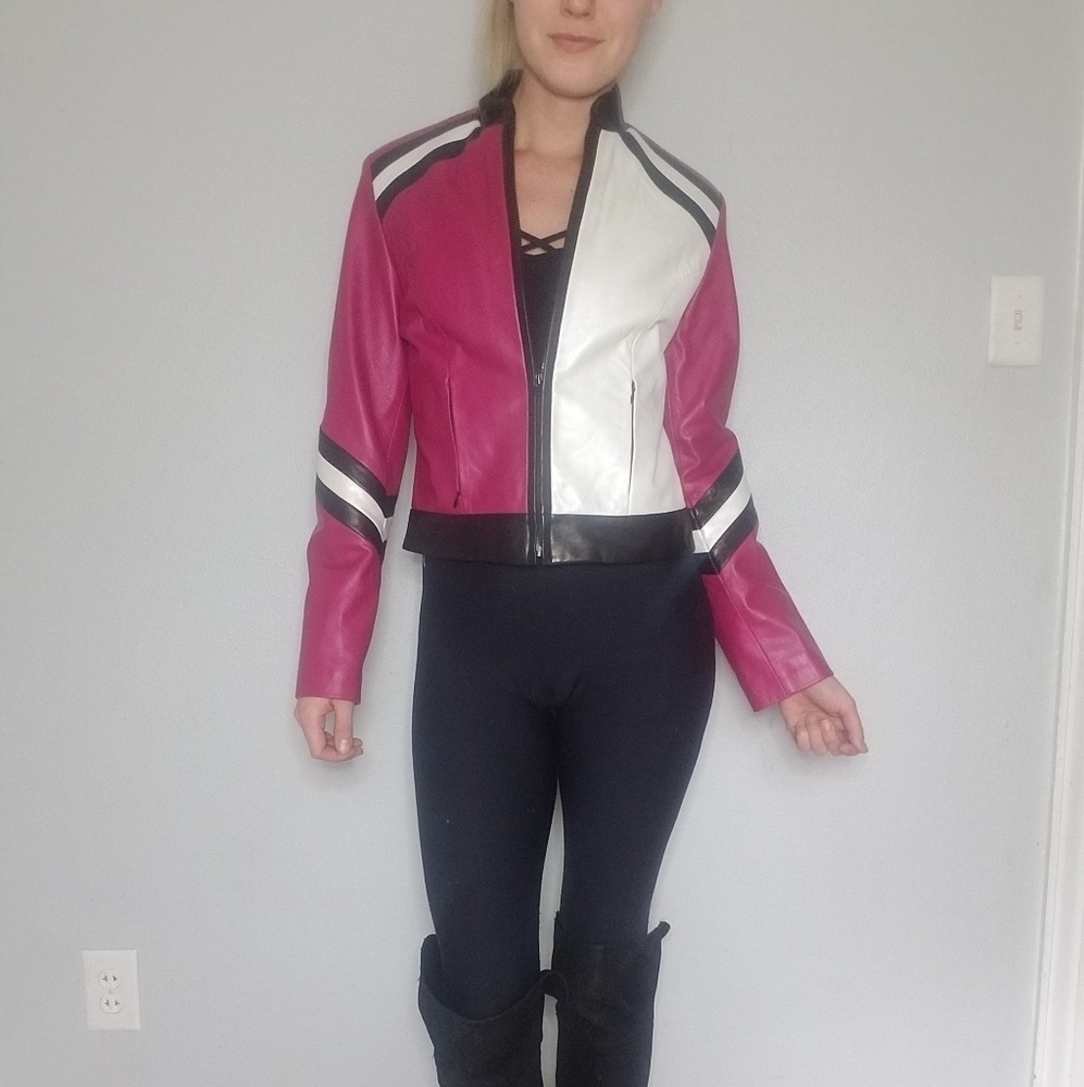 Leather jacket, vest & pants combo